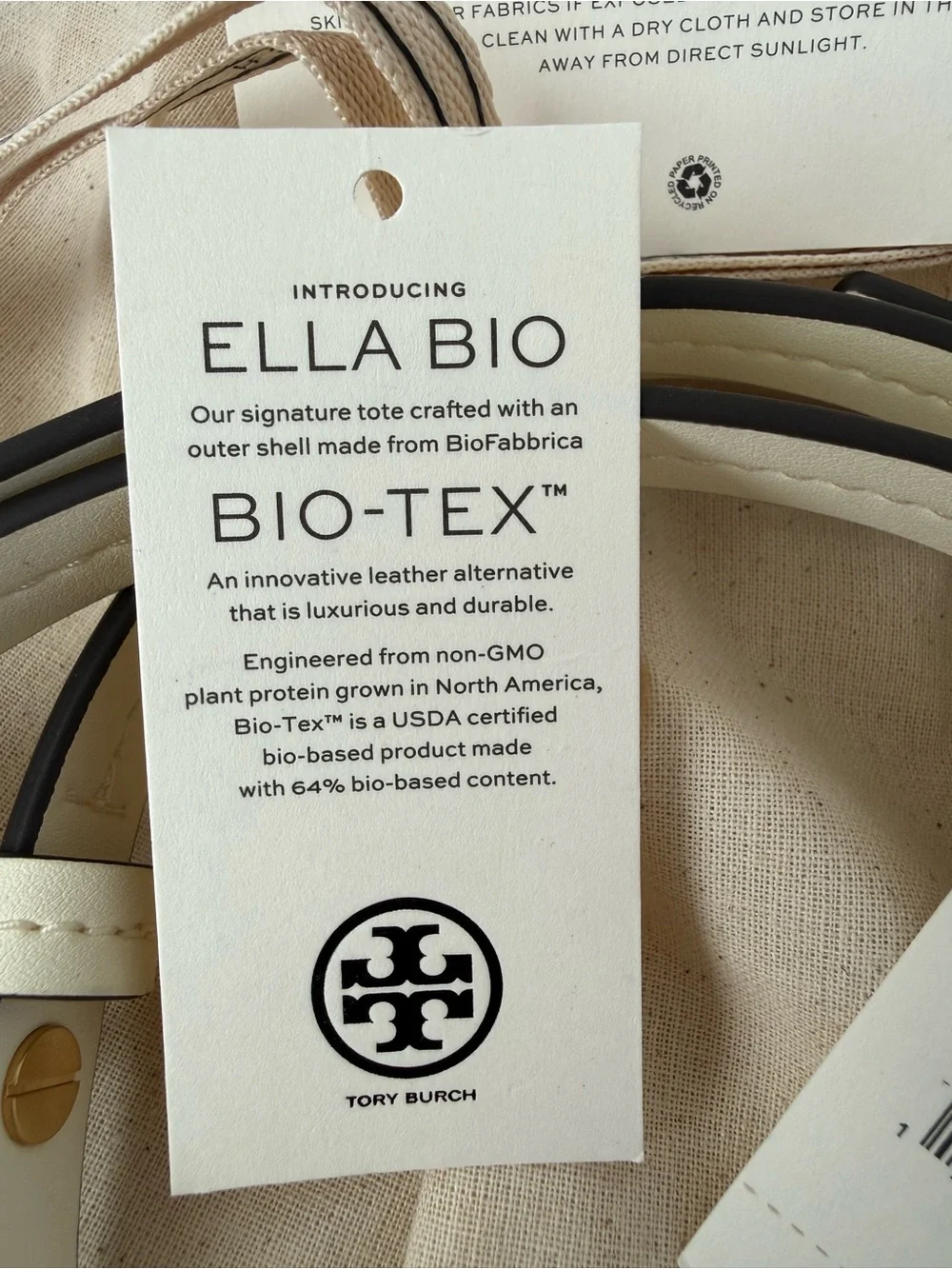 Tory Burch Ella Bio Small Tote | Warm White | Includes Tags & Dust Bag